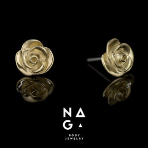 1 pezzo di piercing in oro giallo massiccio 14k con estremità senza filetto, spillo a pressione, labret/naso/trago/cartilagine/conca/elica, gioiello per il corpo in oro