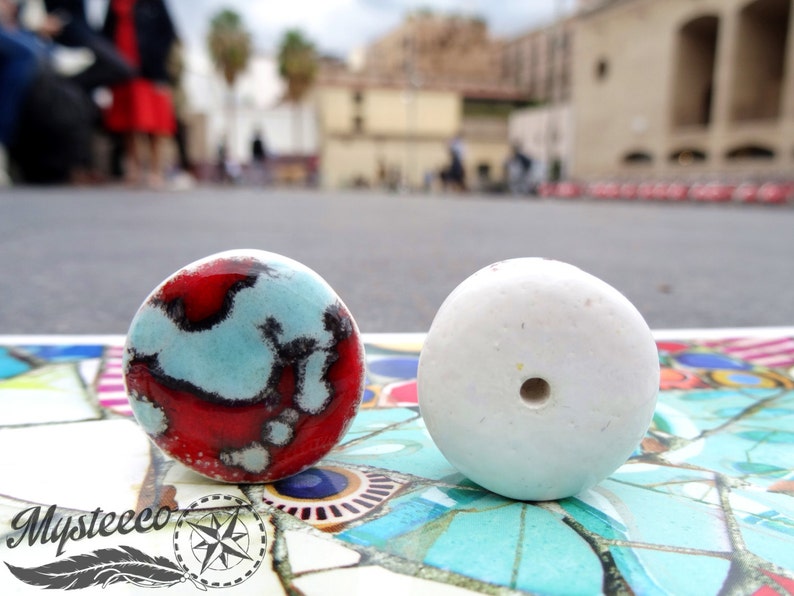 Made in Italy 1 Pair Unique Ear Plugs 1 Pair Handmade Double Flared Ceramic Ear Plugs Ear Plugs 19mm 34 gauges