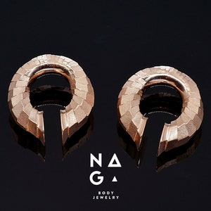 1 Pair of SAURON vermeil rose gold ear weights, 0g 8mm golden light weights, wholesale available