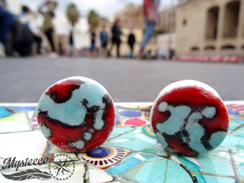 Made in Italy 1 Pair Unique Ear Plugs 1 Pair Handmade Double Flared Ceramic Ear Plugs Ear Plugs 19mm 34 gauges