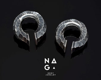 1 Pair of SAURON tarnished silver ear weights, 0g 8mm silver light weights, wholesale available
