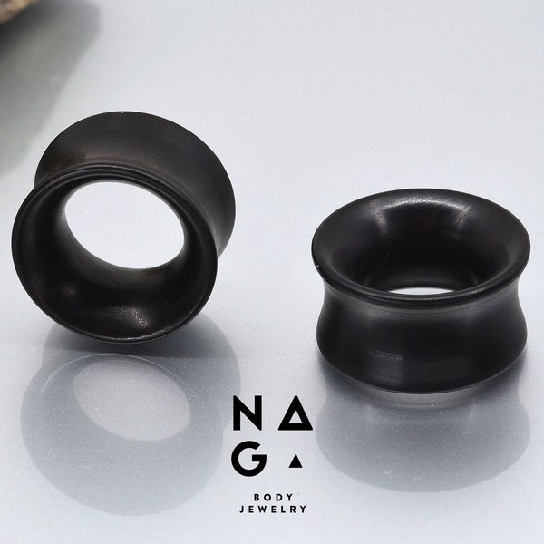 1 paar EBONY houten oortunnels, houten oormeters, houten oordopjes, houten brancards