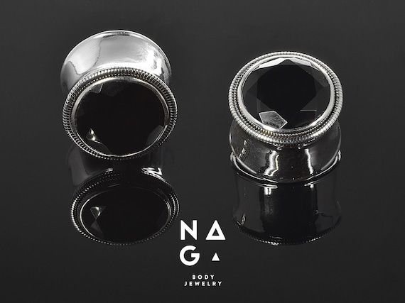 Tunnel Hoop In Onice Nero Fatto A Mano: Orecchini Pendenti In - Foto 5