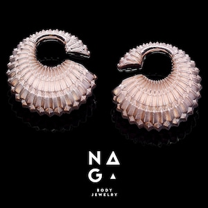 1 Pair of Round PANGO vermeil rose gold ear weights hangers - fits all sizes from 00g 10mm gauged jewelry - wholesale available