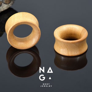 1 par de túneles para oídos de madera KADAMBA, ojales de madera, dilatadores para oídos, dilatadores para oídos, tapones y túneles