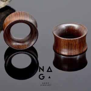 1 par de túneles para las orejas de madera de sheesham, dilatadores de madera para las orejas, expansores de oreja