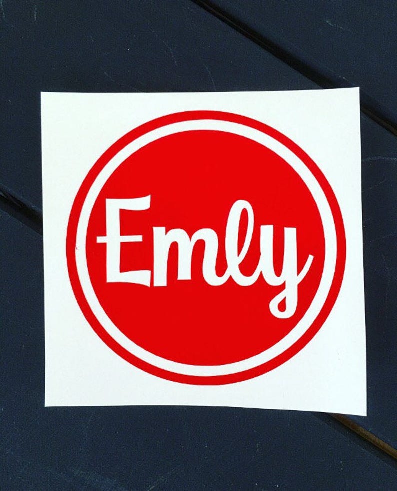 Vinyl Name Decal Circle Decal With Name Personalized Name Etsy