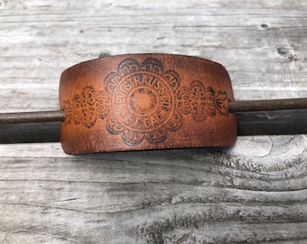Handmade Leather Hair Slide: Upcycled Vintage Belt Hairpin