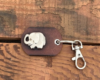 Porte-clés d’éléphant, porte-clés en cuir, porte-clés d’éléphants, porte-clés d’animaux, porte-clés Safari, HandyCraftedGoods