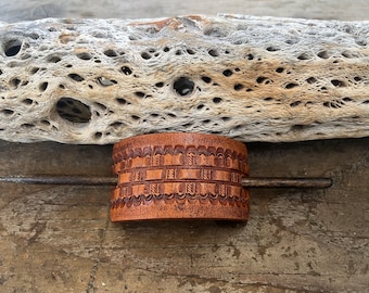 Upcycled Leather Hair Slide: Boho Cowgirl Hairpin