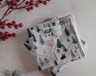 Zero Waste Unpaper towels ~ Set of 2 OR 4 ~ Machine Wash & Dry NO Plastic Snaps Cotton Fabric top + absorbent 100% cotton terry cloth towel