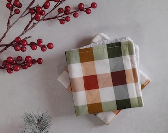 Zero Waste Unpaper towels ~ Set of 2 OR 4 ~ Machine Wash & Dry NO Plastic Snaps Cotton Fabric top + absorbent 100% cotton terry cloth towel