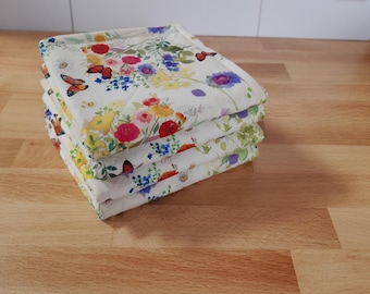 Ręczniki papierowe Zero Waste: Zestaw 2, 4 LUB 8 sztuk ~ Prać w pralce i suszyć w suszarce BEZ plastikowych zatrzasków ~ Wierzch z materiału bawełnianego + chłonna tkanina frotte ze 100% bawełny
