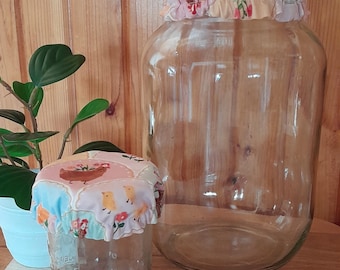 Waterproof lined Mason Jar Covers ~ Excellent Saran Wrap Replacement ~ Perfect for your sourdough starter!