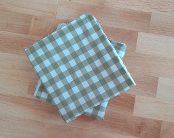 Zero Waste Unpaper towels ~ Set of 2 OR 4 ~ Machine Wash & Dry NO Plastic Snaps Cotton Fabric top + absorbent 100% cotton terry cloth towel