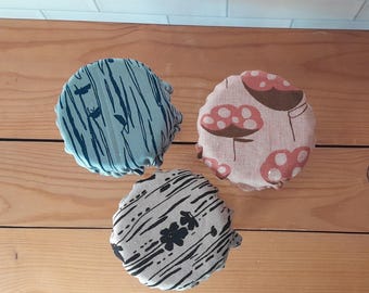 Waterproof lined Mason Jar Covers ~ Excellent Saran Wrap Replacement ~ Perfect for your sourdough starter!