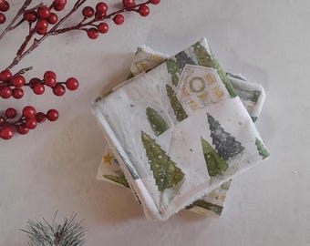 Zero Waste Unpaper towels ~ Set of 2 OR 4 ~ Machine Wash & Dry NO Plastic Snaps Cotton Fabric top + absorbent 100% cotton terry cloth towel