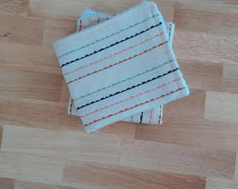 Zero Waste Unpaper towels ~ Set of 2 OR 4 ~ Machine Wash & Dry NO Plastic Snaps Cotton Fabric top + absorbent 100% cotton terry cloth towel