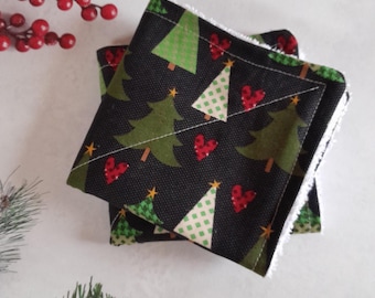 Zero Waste Unpaper towels ~ Set of 2 OR 4 ~ Machine Wash & Dry NO Plastic Snaps Cotton Fabric top + absorbent 100% cotton terry cloth towel