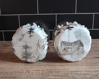 Waterproof lined Mason Jar Covers ~ Excellent Saran Wrap Replacement ~ Perfect for your sourdough starter!