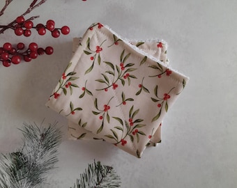 Zero Waste Unpaper towels ~ Set of 2 OR 4 ~ Machine Wash & Dry NO Plastic Snaps Cotton Fabric top + absorbent 100% cotton terry cloth towel