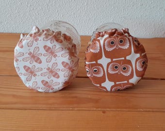 Waterproof lined Mason Jar Covers ~ Excellent Saran Wrap Replacement ~ Perfect for your sourdough starter!