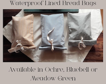 Lined Bread Bag ~ Keeps your fresh baked goods soft!! 2 different sizes ~ Loaf & Boule / Artisan ~ washable sourdough homemade bread baking