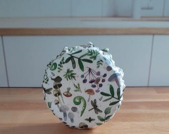 Sourdough Jar cover ~ Sourdough Starter Active Sourdough Breadmaking Baking Reusable sourdough cover sustainable kitchen ~ fern + mushroom