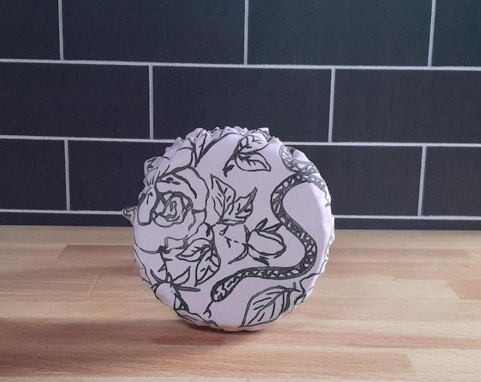 Featured listing image: Waterproof lined Mason Jar Covers ~ Excellent Saran Wrap Replacement ~ Perfect for your sourdough starter!