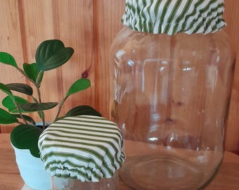 Waterproof lined Mason Jar Covers ~ Excellent Saran Wrap Replacement ~ Perfect for your sourdough starter!