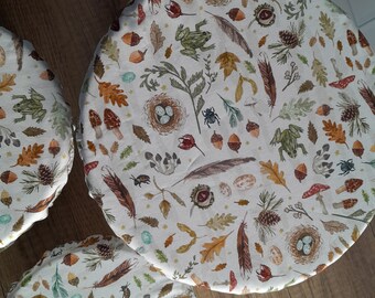 Reusable Fabric Bowl Covers ~ Multiple sizes! Available in waterproof lined OR cotton lined Cloth Bowl Covers Sustainable Zero Waste Food