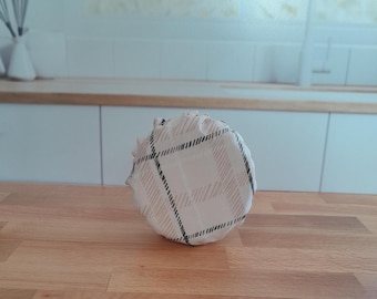 Reusable Sourdough Jar Cover:  Waterproof or Cotton Lined, Fits Mason/Weck Jars ~ Machine Washable