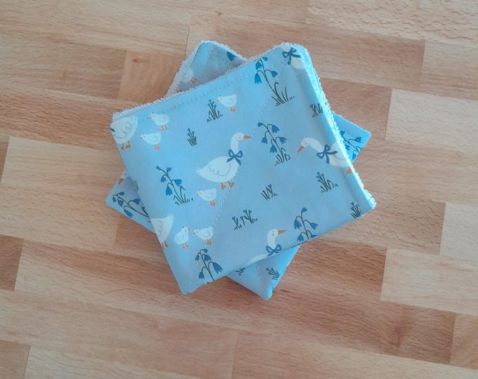 Featured listing image: Zero Waste Unpaper towels ~ Set of 2 OR 4 ~ Machine Wash & Dry NO Plastic Snaps Cotton Fabric top + absorbent 100% cotton terry cloth towel