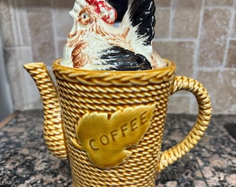 Vintage 1950s Rooster Coffee Pot (Tea Pot)