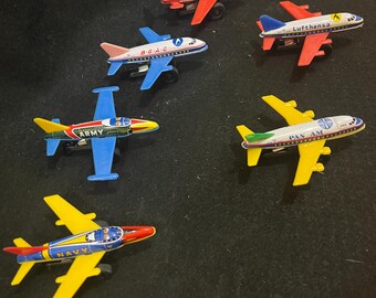 Vintage Mini Toy Airplane Set of 6