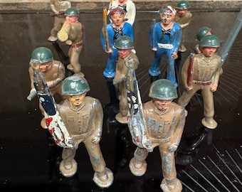Vintage Barclay Pod Foot Soldiers & Sailors Set of 12