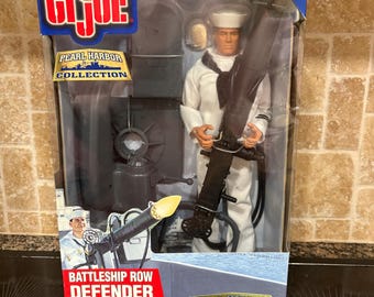 Vintage 1990s GI Joe Pearl Harbor Battleship Row Defender Action Figure In Box