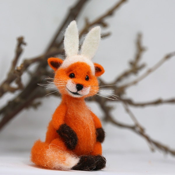 Nadelgefilzter Fuchs. Geschenk für Sie. Geschenk für Ihn. SammlerstückOOAK Wolle Puppe. Ostern Wohndekor. Ostergeschenke Idee.