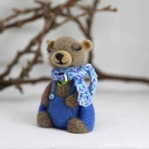 Needle felted bear Misha. OOAK doll. Gift for him, gift for her. Birthday gift. Housewarming gift. image 5
