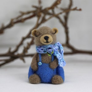 Needle felted bear Misha. OOAK doll. Gift for him, gift for her. Birthday gift. Housewarming gift. image 3