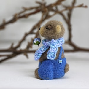 Needle felted bear Misha. OOAK doll. Gift for him, gift for her. Birthday gift. Housewarming gift. image 8