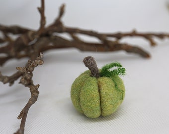Halloween needle felted pumpkin # 13. House warming gifts, home ornament, fall wool decorations