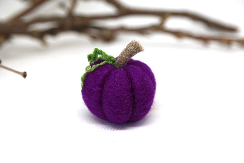 Needle felted pumpkin 5. Fall decor, Halloween ornament, housewarming gift, gift for her. image 2