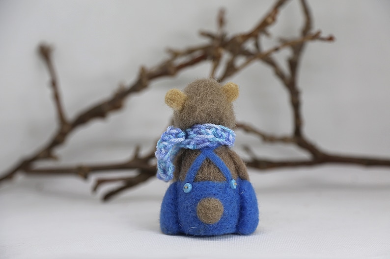 Needle felted bear Misha. OOAK doll. Gift for him, gift for her. Birthday gift. Housewarming gift. image 2