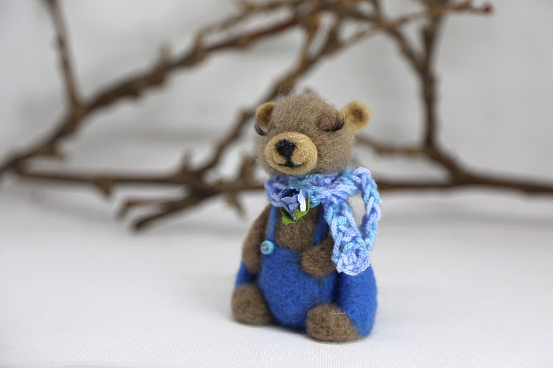 Needle felted bear Misha. OOAK doll. Gift for him, gift for her. Birthday gift. Housewarming gift. image 6