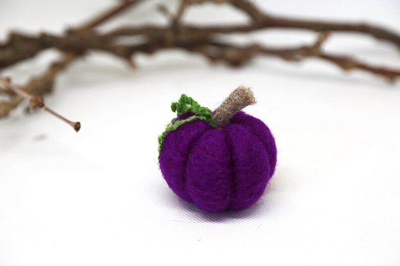 Needle felted pumpkin 5. Fall decor, Halloween ornament, housewarming gift, gift for her. image 1