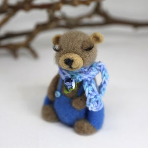 Needle felted bear Misha. OOAK doll. Gift for him, gift for her. Birthday gift. Housewarming gift. image 4