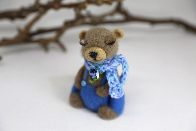 Needle felted bear Misha. OOAK doll. Gift for him, gift for her. Birthday gift. Housewarming gift. image 4