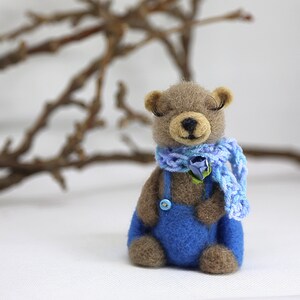 Needle felted bear Misha. OOAK doll. Gift for him, gift for her. Birthday gift. Housewarming gift. image 9