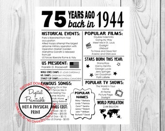 1944 birthday | Etsy